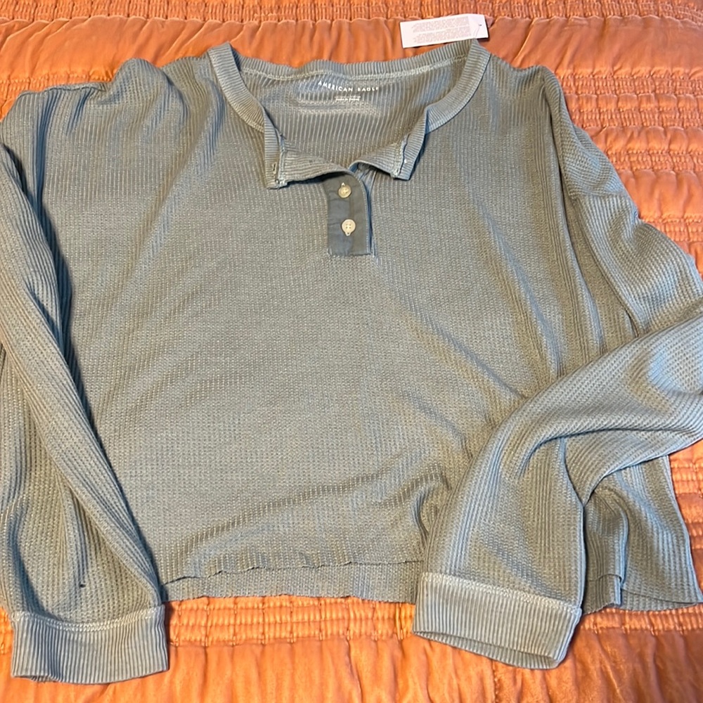 NWT American Eagle cropped waffle top